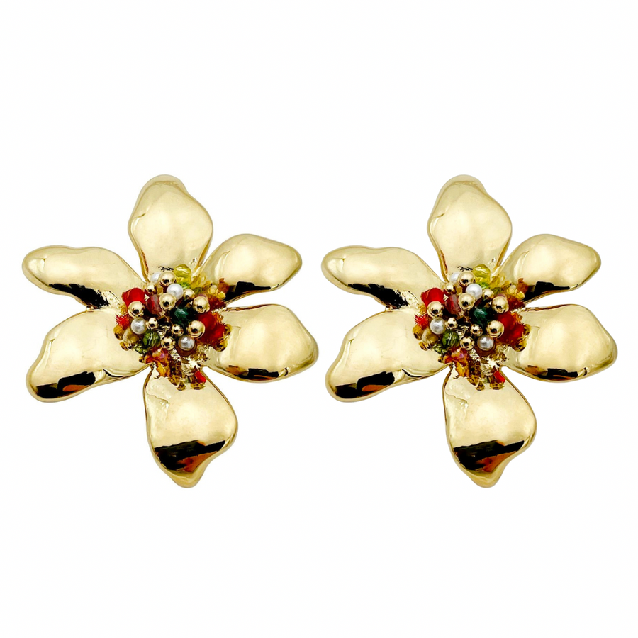 Spring flower stud earrings