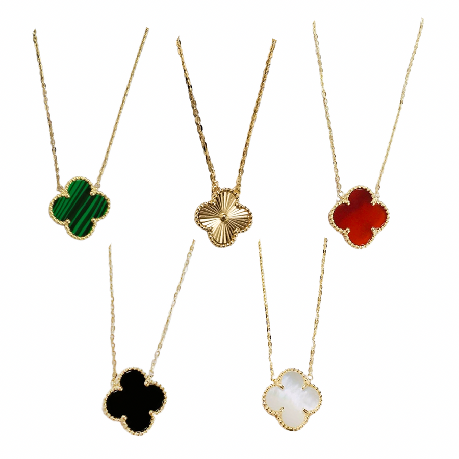 Clover stone necklace