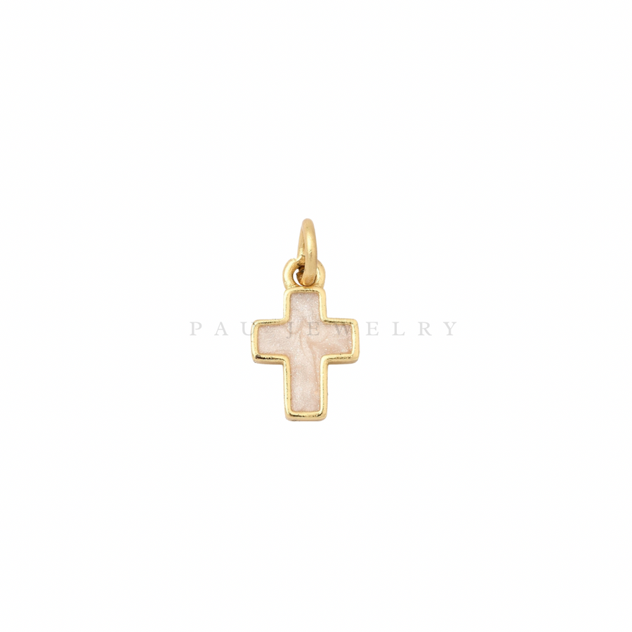 White enamel Cross xsmall charm