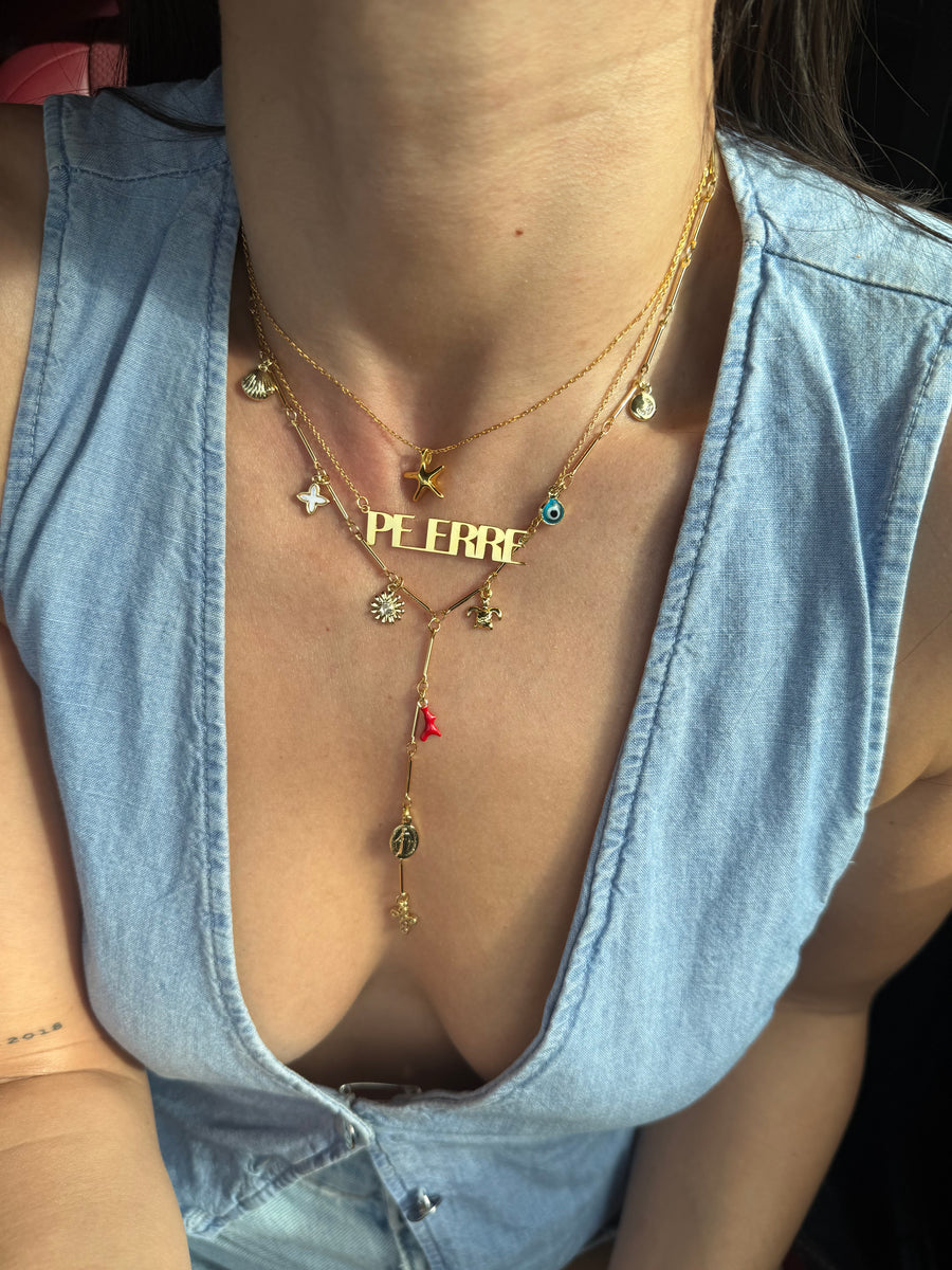 Lariat charm necklace