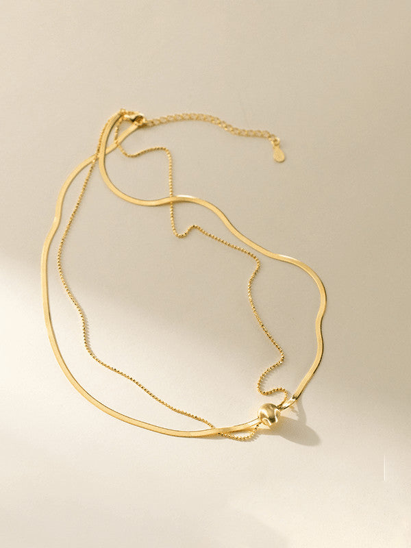 Layered single bead necklace