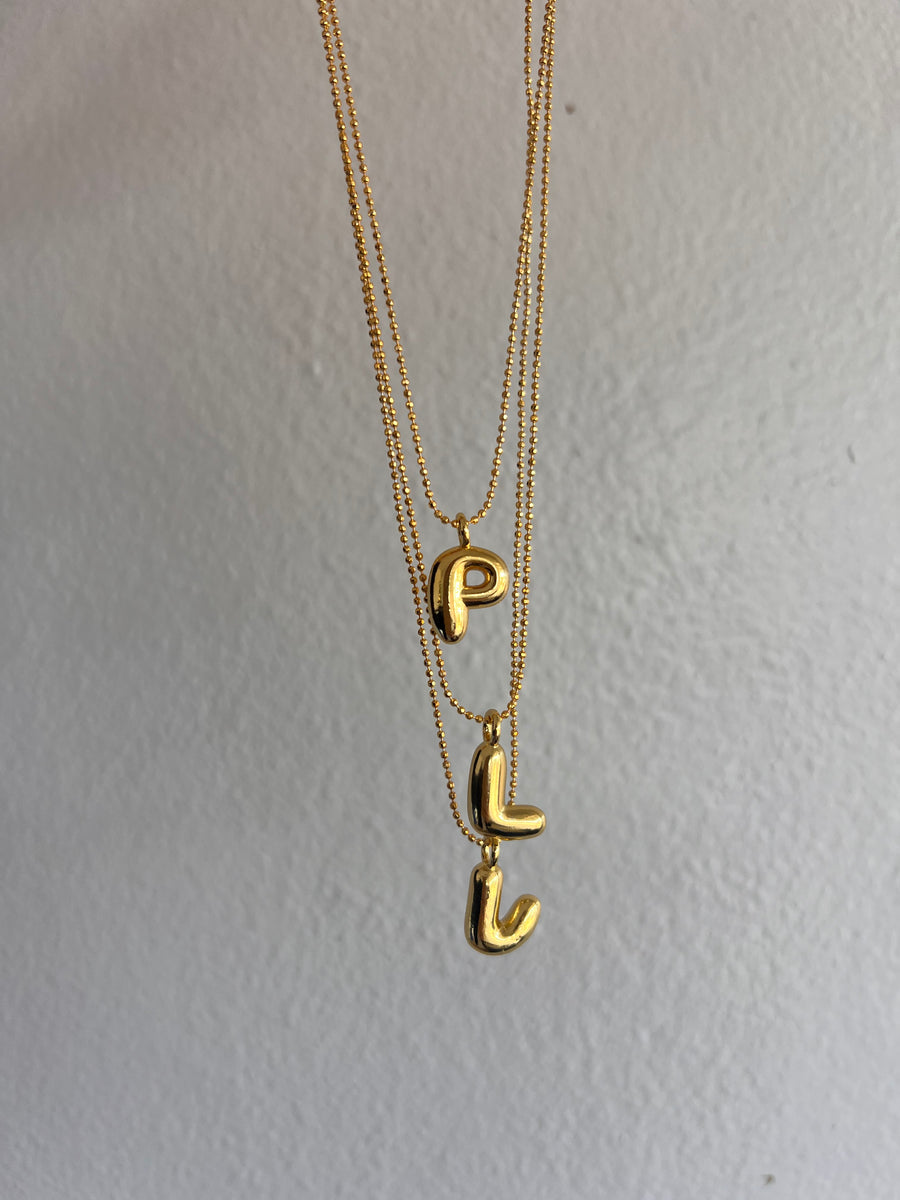 Bubble letter necklace