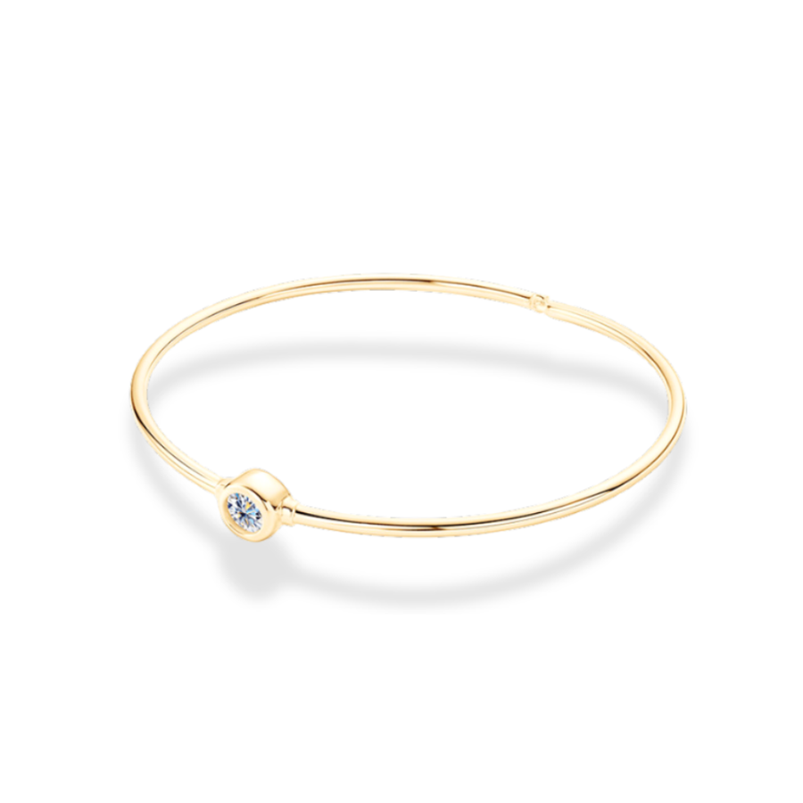 Solitaire Moissanite bangle bracelet