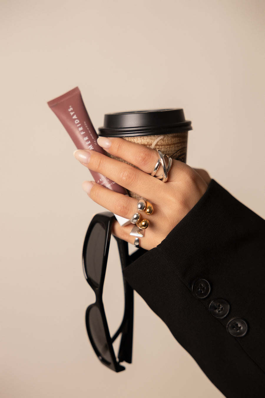 Solid asymmetrical ring