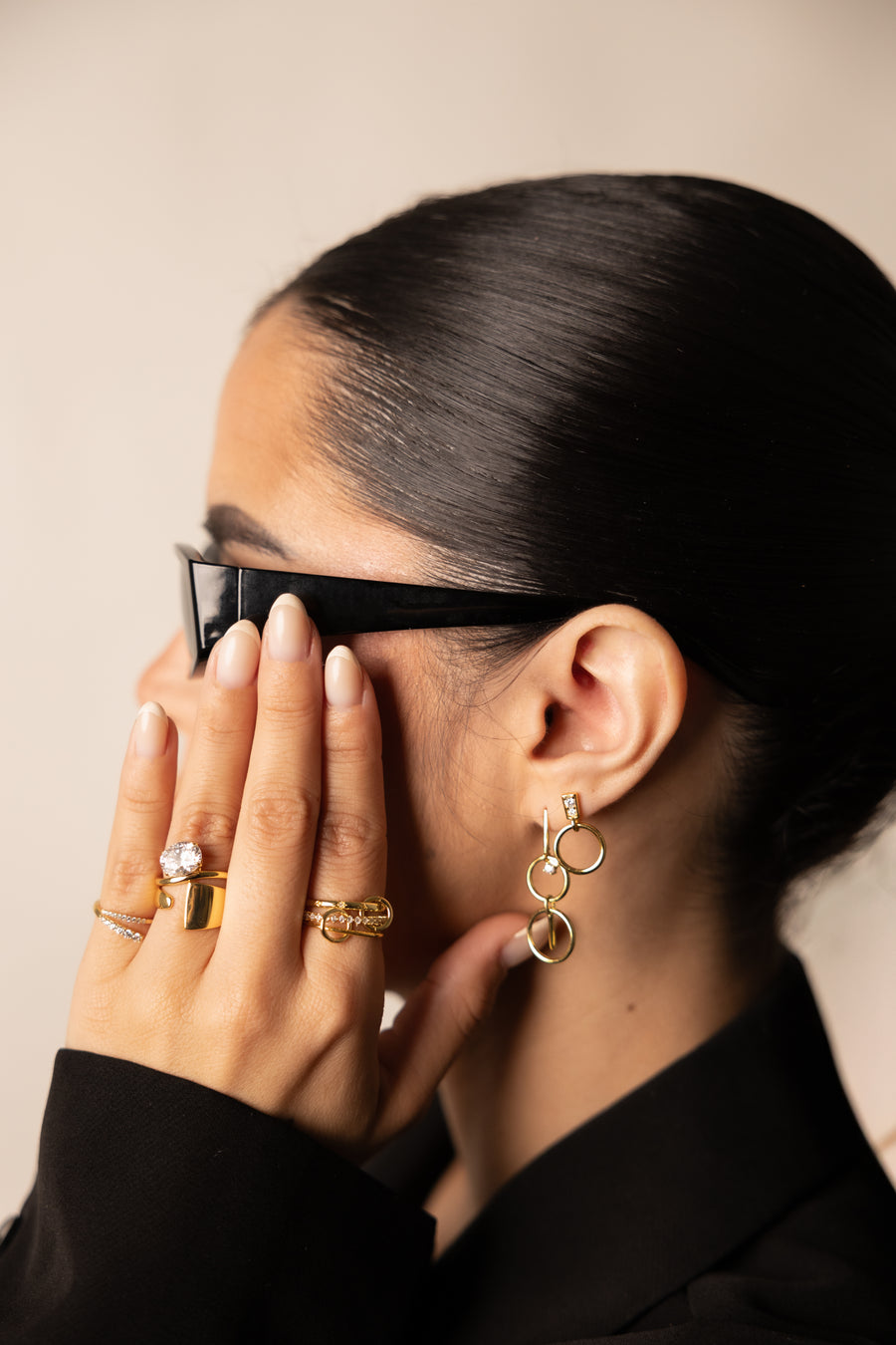 Stars pave stackable ring