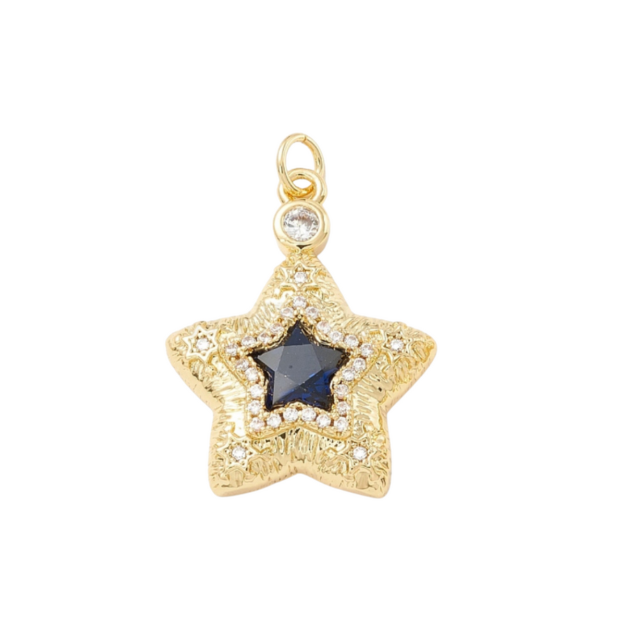 Blue stone star charm