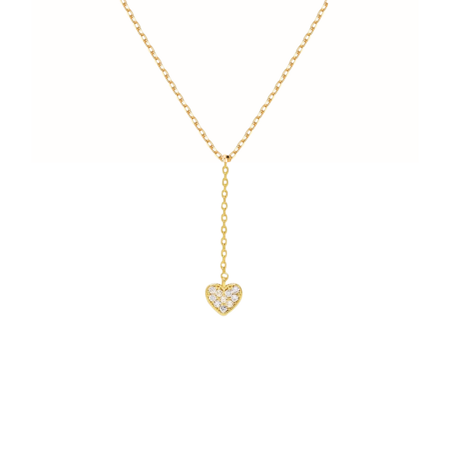 Lariat pave heart necklace