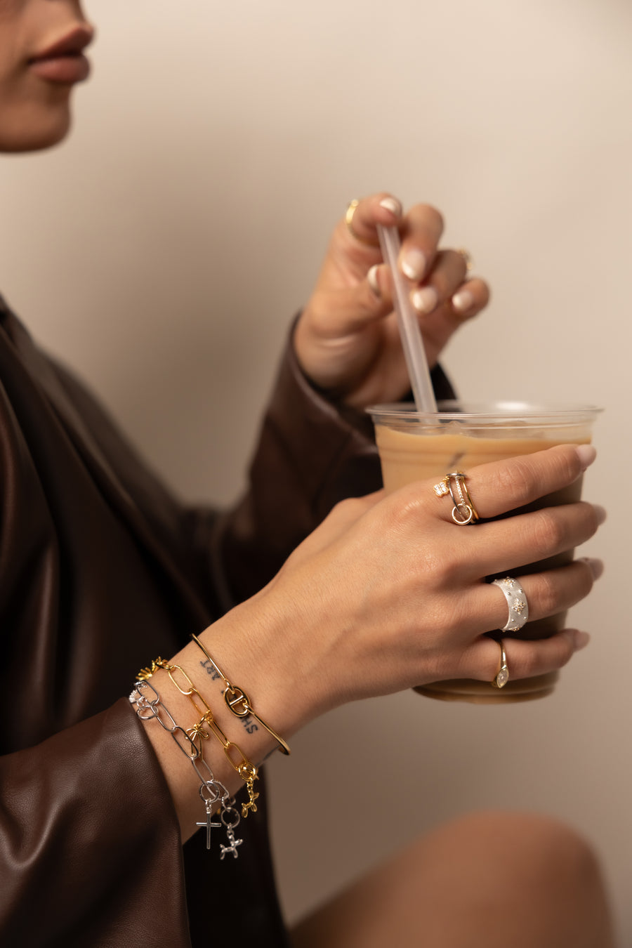 Coffee bean bangle