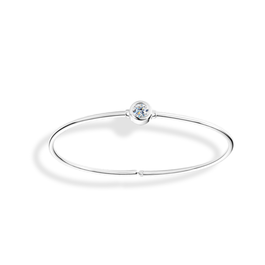 Solitaire Moissanite bangle bracelet
