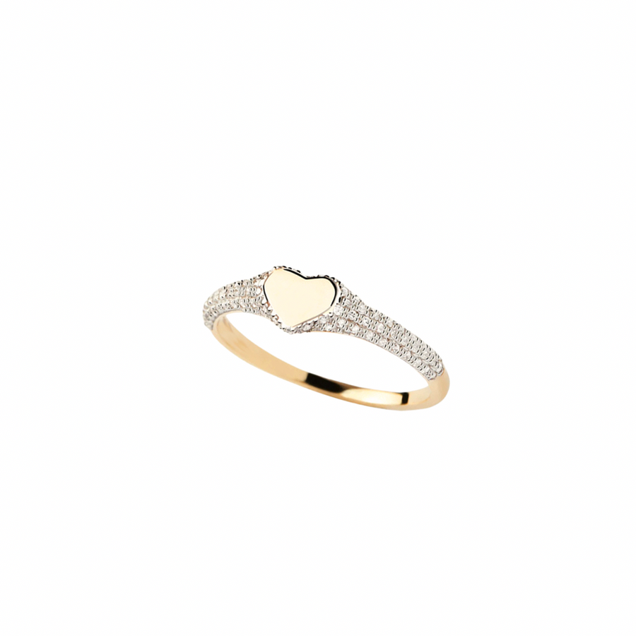 Pave heart ring