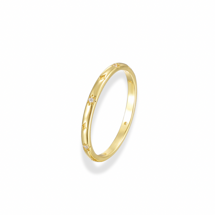 Stars pave stackable ring