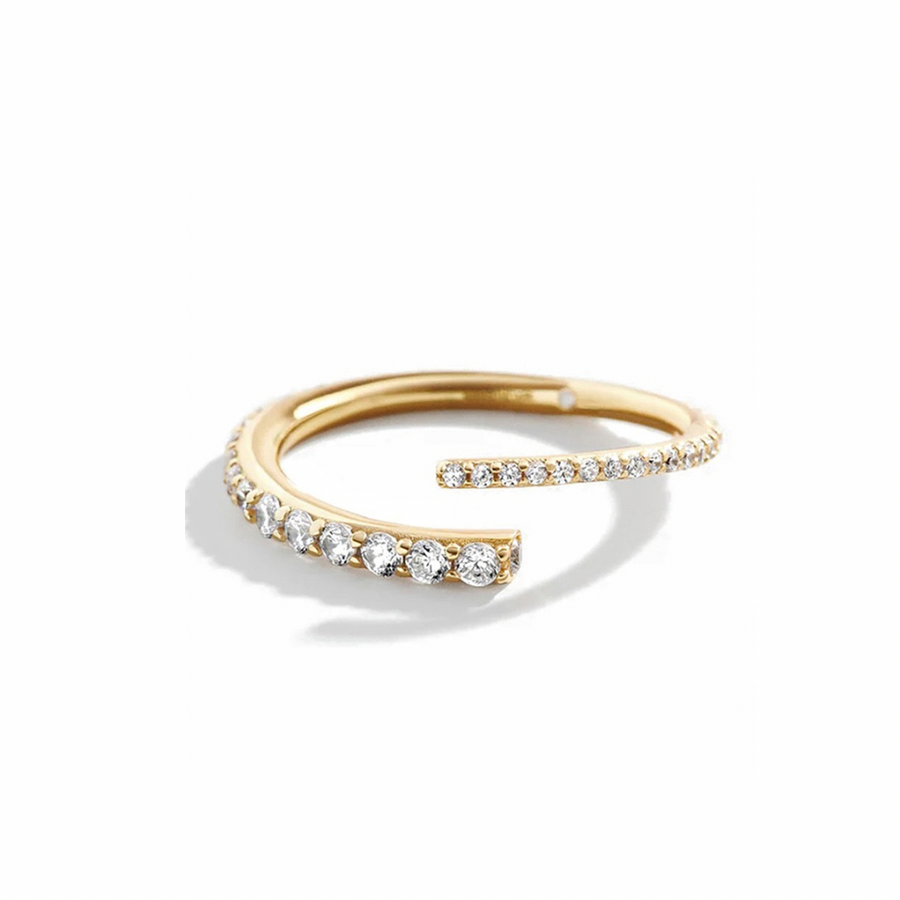 Pave wrap pinky ring