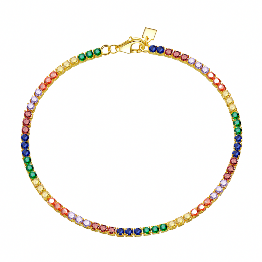 Rainbow tennis bracelet