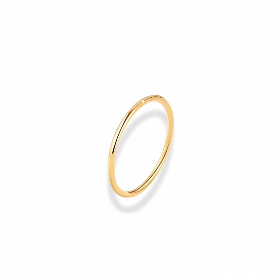 Slim stackable band ring