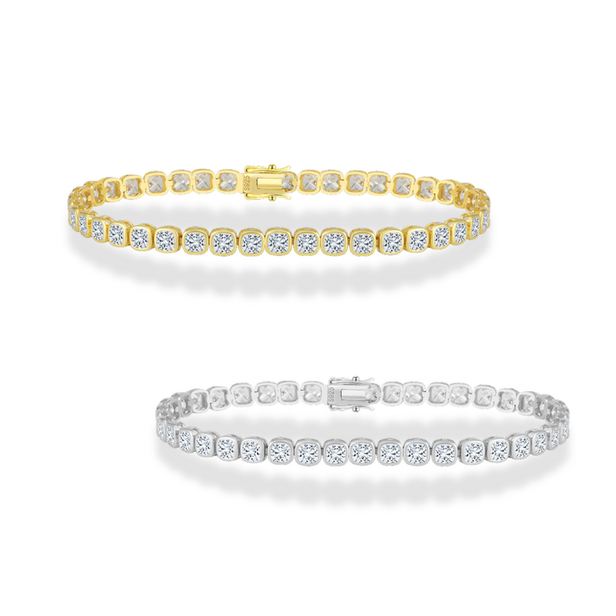 Princess square tennis bracelet