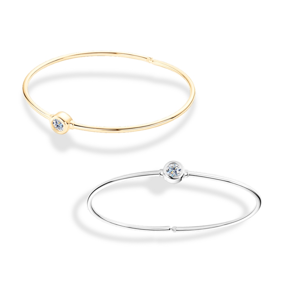 Solitaire Moissanite bangle bracelet