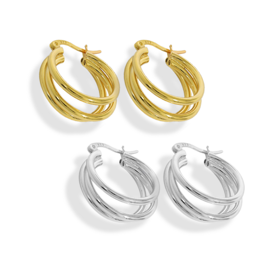Multi ring hoop earrings
