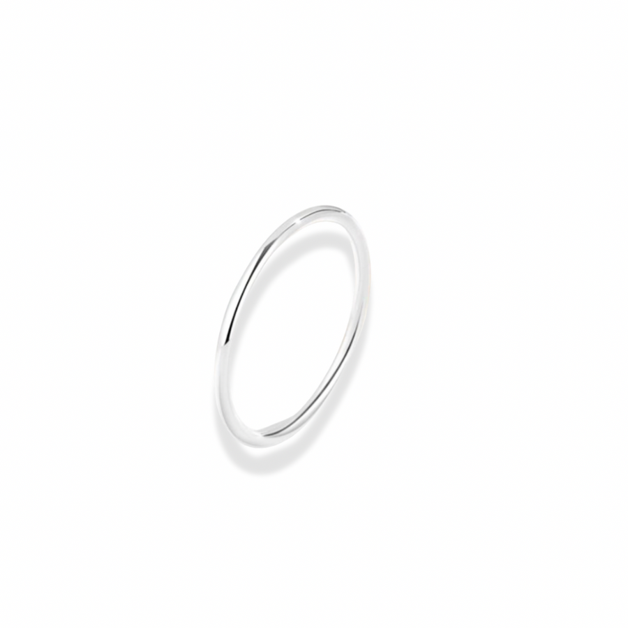 Slim stackable band ring