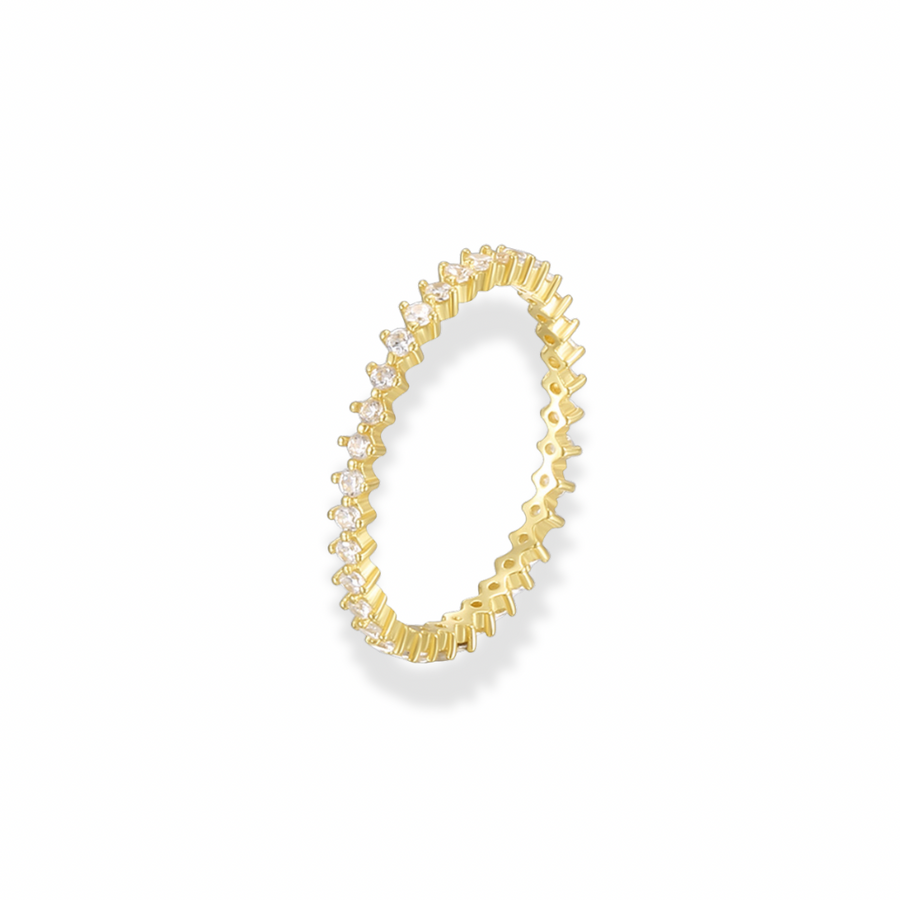 Pave band stackable ring
