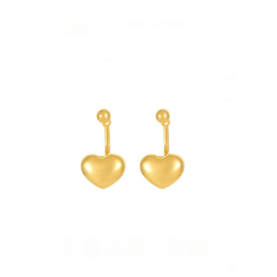 Heart bead stud earrings