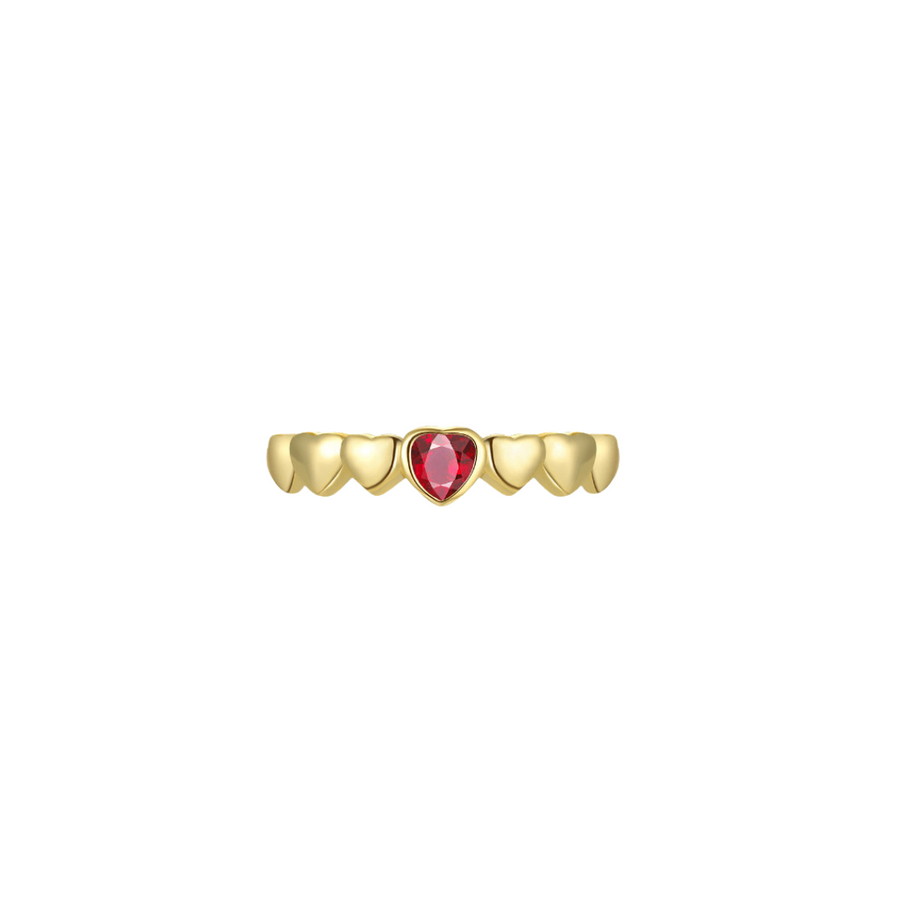 Red hearts ring