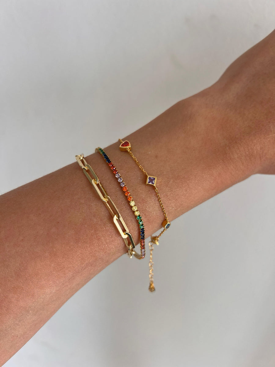 Rainbow tennis bracelet