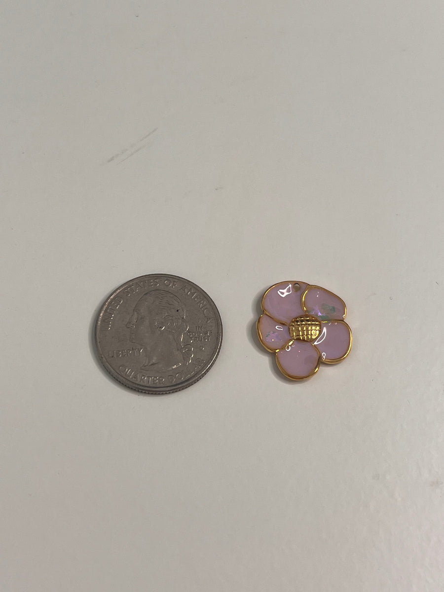 Baby pink flower charm