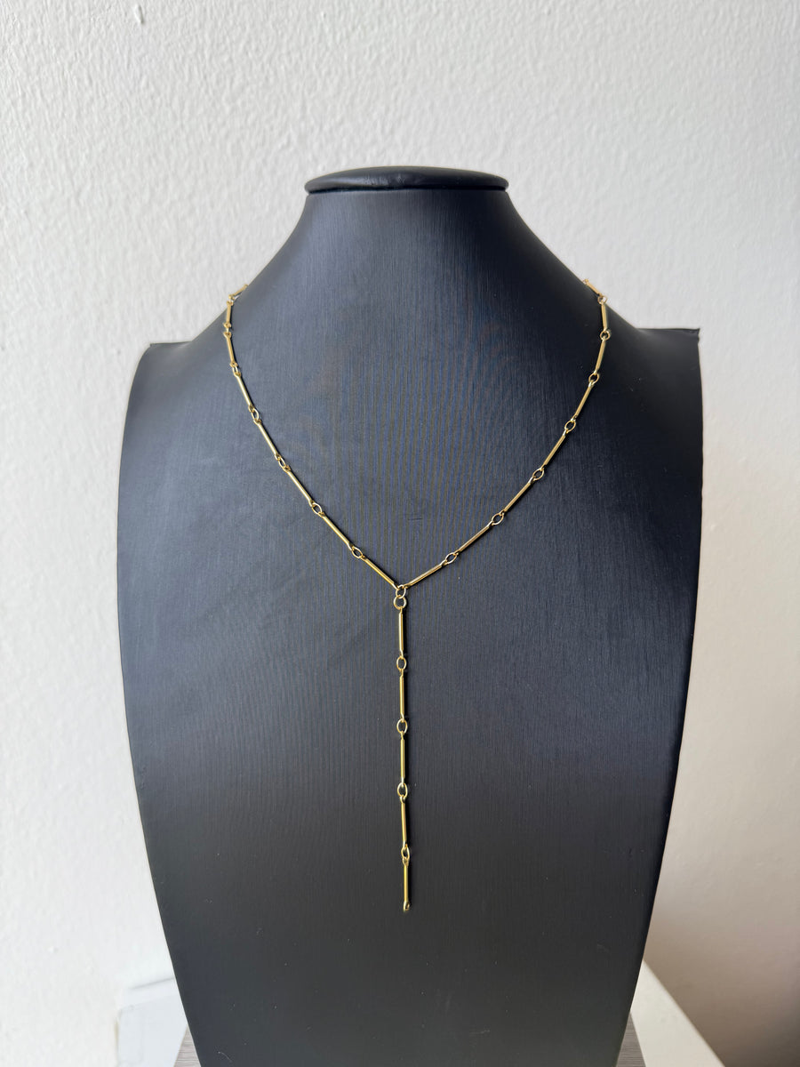Stick link lariat necklace
