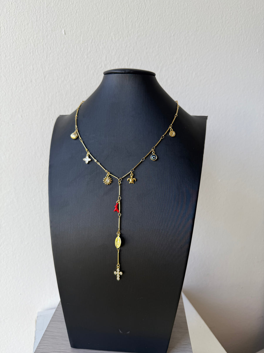 Lariat charm necklace