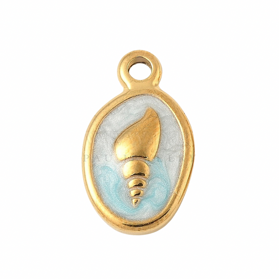Enamel shell charm