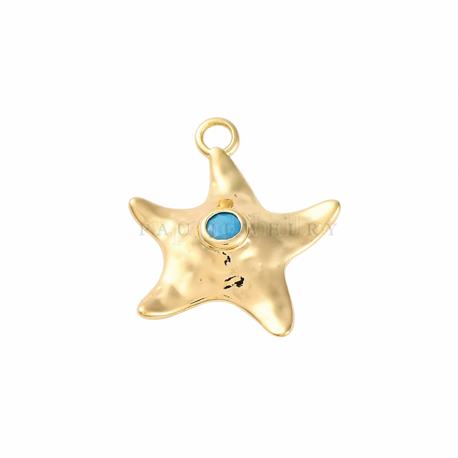 Blue stone starfish charm