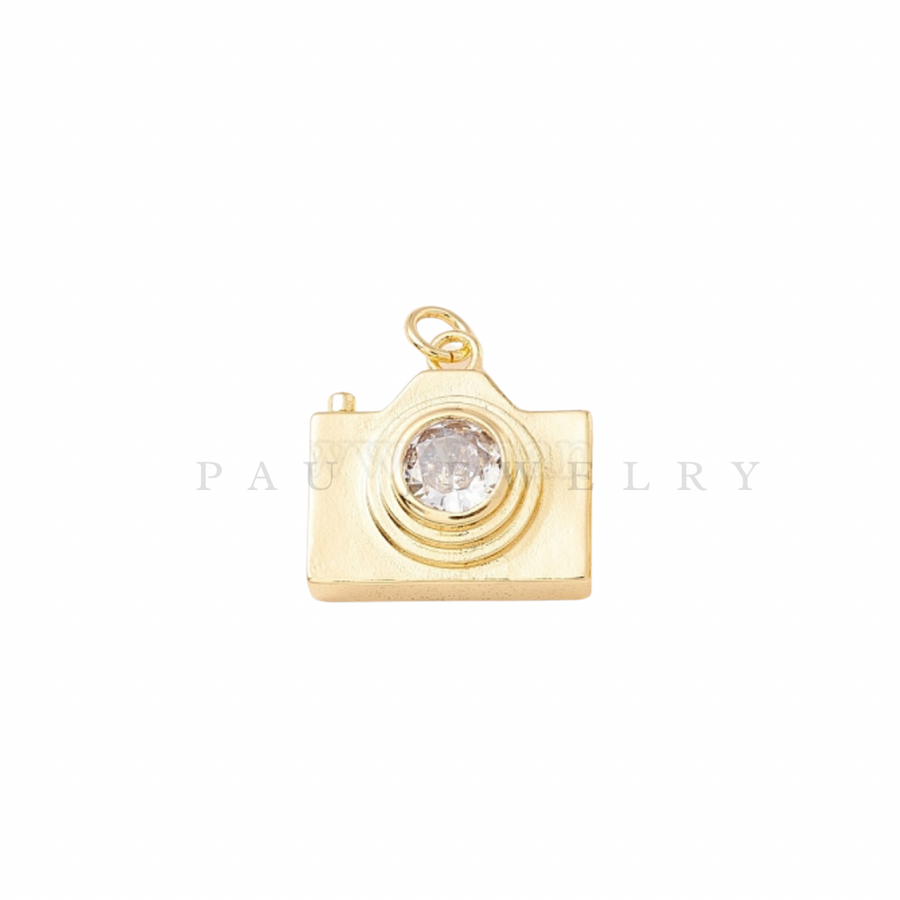 Gold camera charm