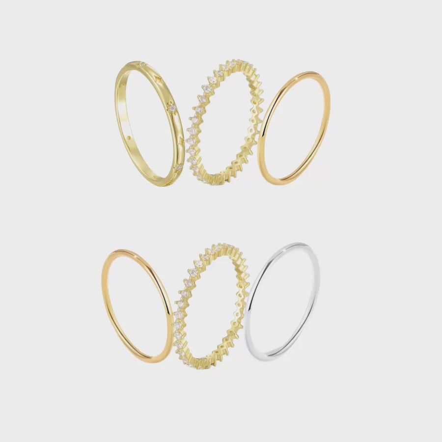 Stars pave stackable ring